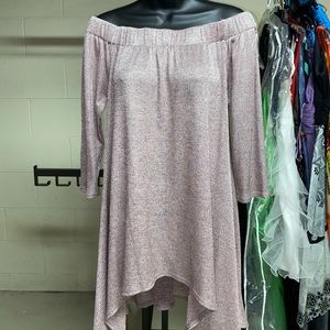 Rose Gold pink Off shoulders dress